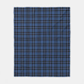 Couverture Polaire Motif carreaux tartan bleu rustique (Devant)