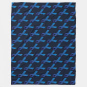 Couverture Polaire Motif Carrelé au ruban bleu (Devant)