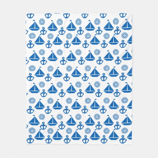 Couverture Polaire Motif Cartoon Sail Boat (Devant)