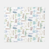 Couverture Polaire Motif célèbre de points de repère (Devant (Horizontal))