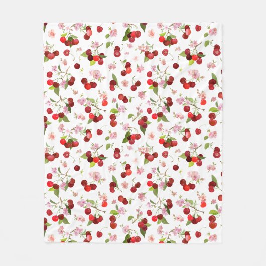 Couverture Polaire Motif cerise 1 (Devant)