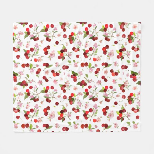 Couverture Polaire Motif cerise 1 (Devant (Horizontal))