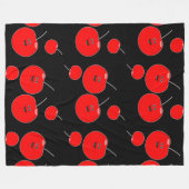 Couverture Polaire Motif cerise rouge et noire (Devant (Horizontal))
