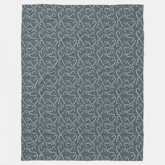 Couverture Polaire Motif Chalkboard Doodle Hearts (Devant)