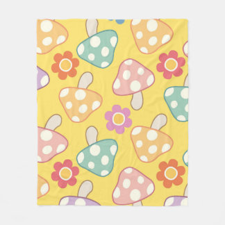 Couverture Polaire Motif Champignon & Floral