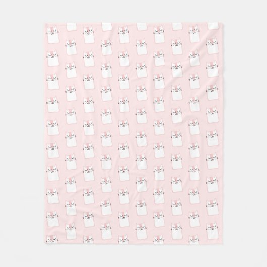 Couverture Polaire Motif chat chaton mignon dormant (Devant)