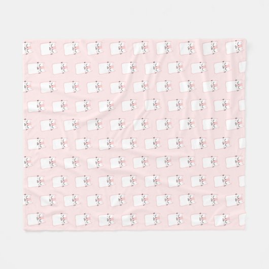Couverture Polaire Motif chat chaton mignon dormant (Devant (Horizontal))