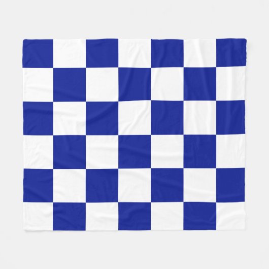 Couverture Polaire Motif Checkered de bleu et blanc royal (Devant (Horizontal))