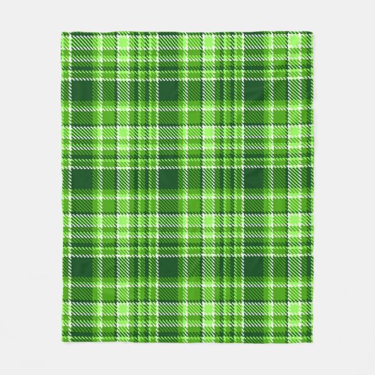 Couverture Polaire Motif Checkered de couleur verte (Devant)