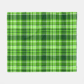 Couverture Polaire Motif Checkered de couleur verte (Devant (Horizontal))