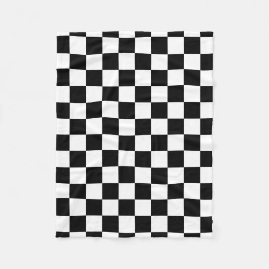 Couverture Polaire Motif checkered noir et blanc (Devant)