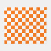 Couverture Polaire Motif chèque À damiers blanc orange (Devant (Horizontal))