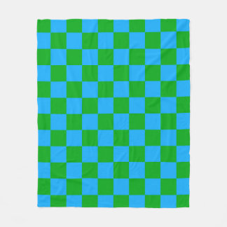 Couverture Polaire Motif chèque À damiers bleu vert
