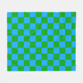 Couverture Polaire Motif chèque À damiers bleu vert (Devant (Horizontal))