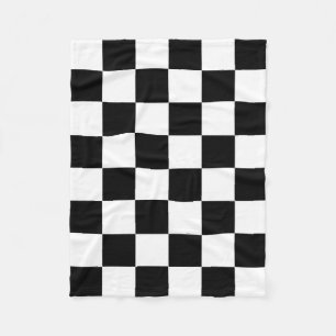Couverture Polaire Motif chèque À damiers noir blanc