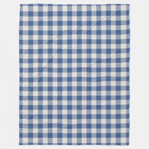 Couverture Polaire Motif chèque En vichy bleu classique
