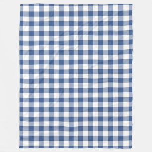 Couverture Polaire Motif chèque En vichy bleu classique