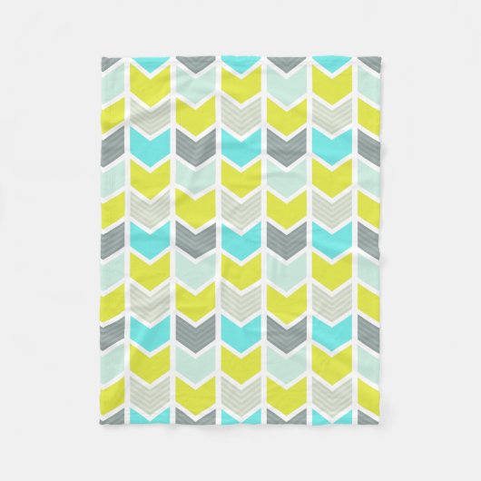 Couverture Polaire Motif Chevron Géométrique bleu bleu bleu Aqua (Devant)