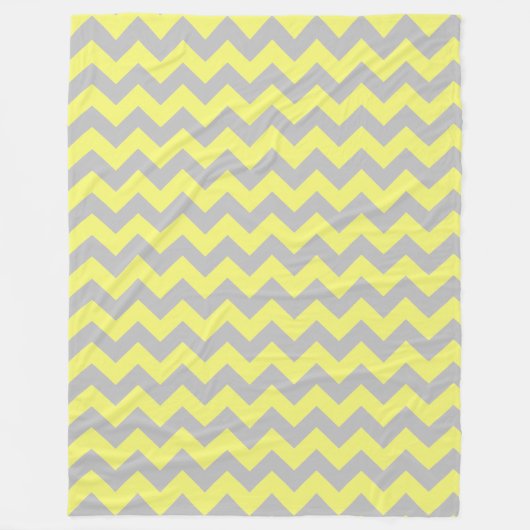 Couverture Polaire Motif Chevron Jaune Clair Gris (Devant)