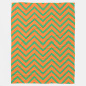 Couverture Polaire Motif Chevron Orange Et Vert (Devant)