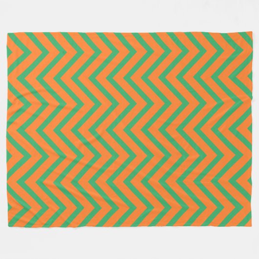 Couverture Polaire Motif Chevron Orange Et Vert (Devant (Horizontal))