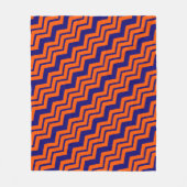 Couverture Polaire Motif chevron zigzag bleu orange  (Devant)