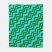 Couverture Polaire Motif chevron zigzag bleu vert (Devant)