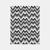 Couverture Polaire Motif Chevron Zigzag noir blanc et gris (Devant)