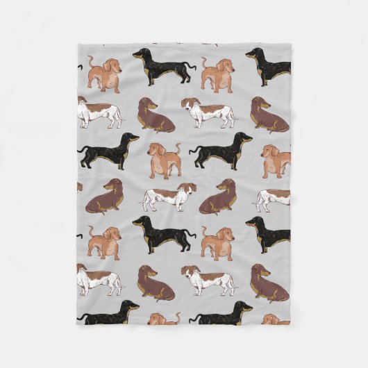 Couverture Polaire Motif chien Dachshund (Devant)