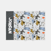 Couverture Polaire Motif chien mignon Doodle (Devant (Horizontal))