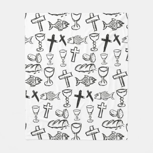 Couverture Polaire Motif chrétien (Devant)