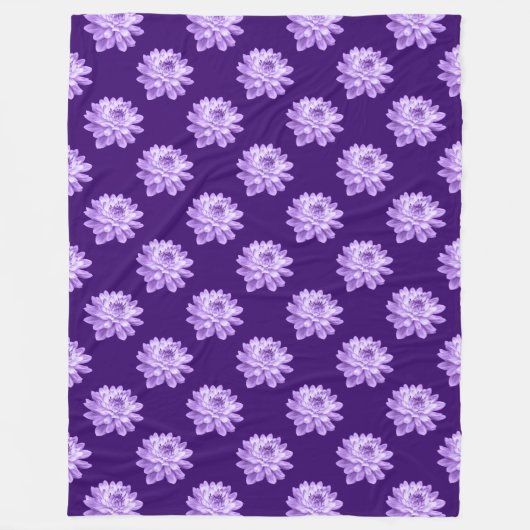Couverture Polaire Motif Chrysanthemum - Blanche polaire violette pro (Devant)