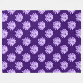 Couverture Polaire Motif Chrysanthemum - Blanche polaire violette pro (Devant (Horizontal))