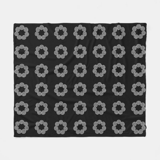 Couverture Polaire Motif circulaire Abstrait en noir (Devant (Horizontal))