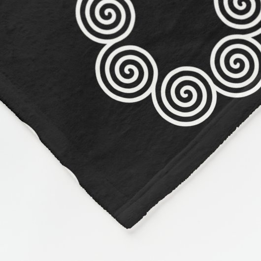 Couverture Polaire Motif circulaire Abstrait en noir (Coin)