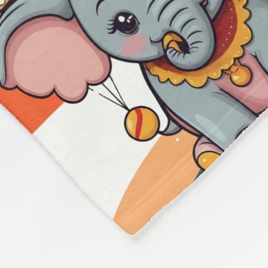Couverture Polaire Motif Circus Elephant (Coin)