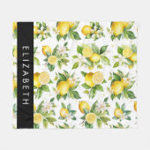 Couverture Polaire Motif citron, Fleurs de citron, Feuilles, Votre No (Devant (Horizontal))