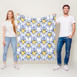 Couverture Polaire Motif Citron Méditerranéen