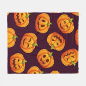 Couverture Polaire motif citrouille (Devant (Horizontal))