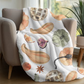 Couverture Polaire Motif Citrouille couleur aquarelle | Vibes d'autom