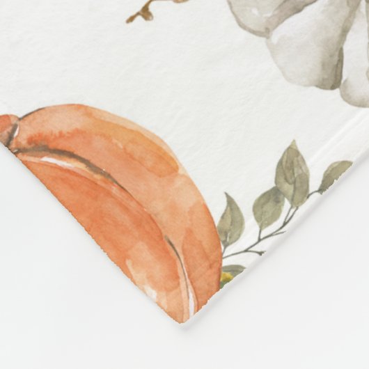 Couverture Polaire Motif Citrouille d'aquarelle d'automne (Coin)