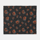 Couverture Polaire Motif Citrouille de lanterne d'Halloween effrayant (Devant (Horizontal))