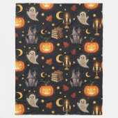 Couverture Polaire Motif Citrouille éffrayant Halloween Ghost (Devant)