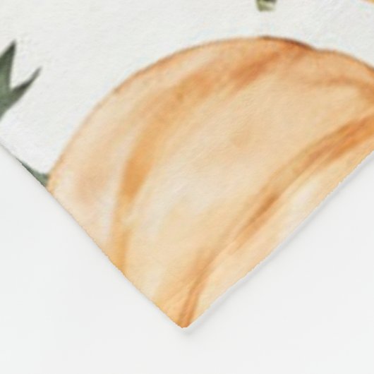 Couverture Polaire Motif Citrouille rustique (Coin)