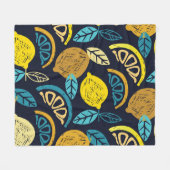 Couverture Polaire Motif Citrus Lemon Doodle Arrière - plan (Devant (Horizontal))