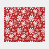 Couverture Polaire Motif classique de Noël Red & White Snowflake (Devant (Horizontal))