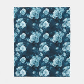 Couverture Polaire Motif classique de rose de bleu (Devant)