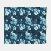 Couverture Polaire Motif classique de rose de bleu (Devant (Horizontal))