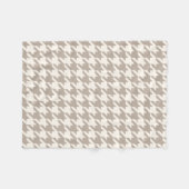Couverture Polaire Motif classique neutre ivoire Taupe Houndstooth (Devant (Horizontal))