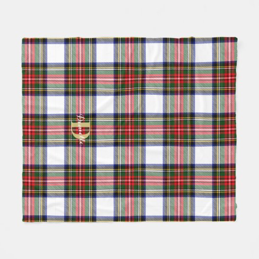 Couverture Polaire Motif classique Tartan Nom du monogramme Noël (Devant (Horizontal))
